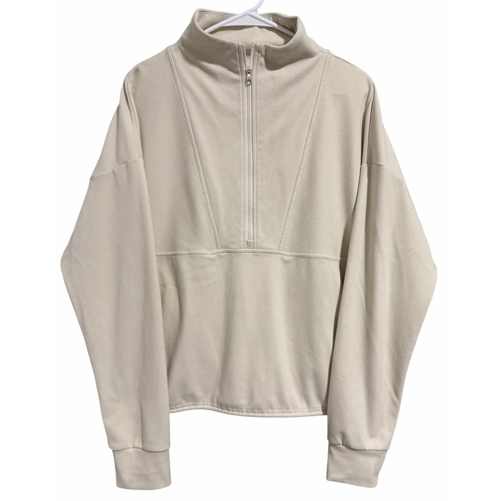 Varley Timberley Half Zip Midlayer Sweatshirt Cement Marl Women's Size Medium